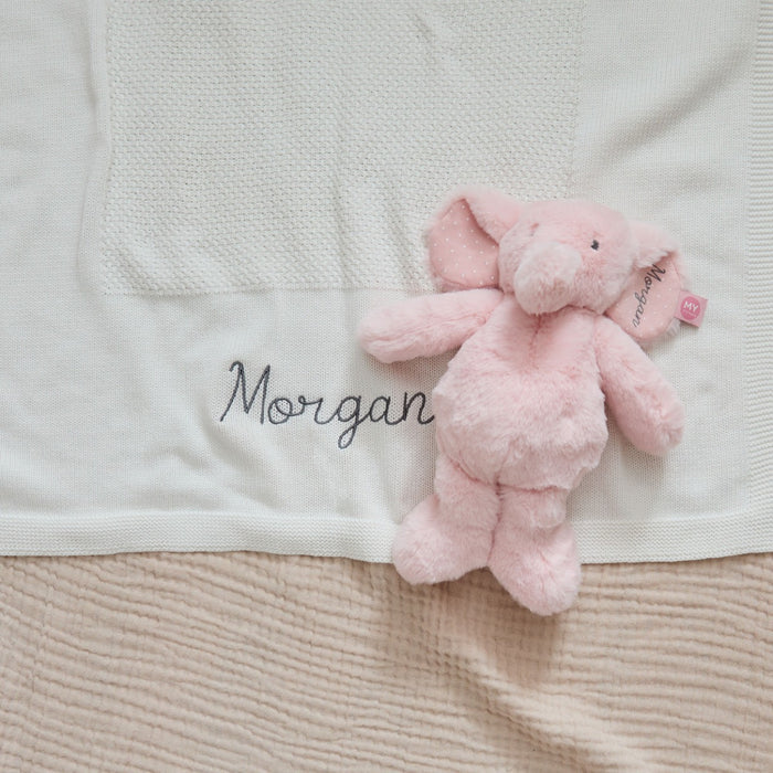 Personalised Ivory Shawl and Elephant Gift Set