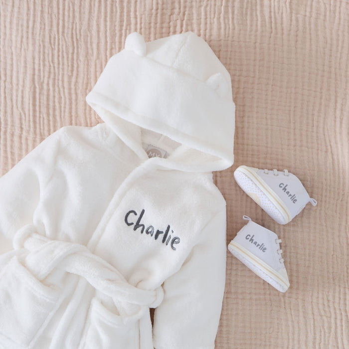 Personalised Ivory Snuggle and Step Gift Set