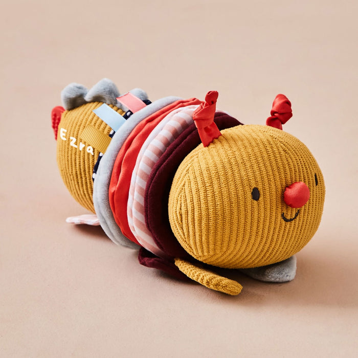 Personalised Just Bee Kids Activity Wiggle Back Caterpillar Toy