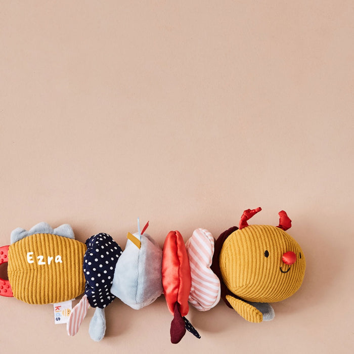 Personalised Just Bee Kids Activity Wiggle Back Caterpillar Toy