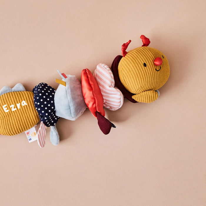 Personalised Just Bee Kids Activity Wiggle Back Caterpillar Toy