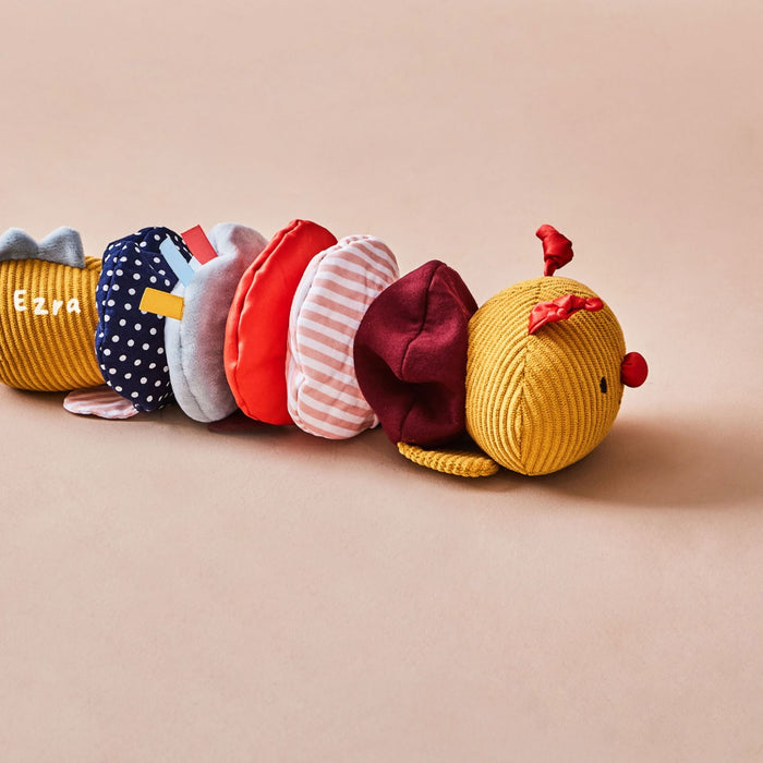 Personalised Just Bee Kids Activity Wiggle Back Caterpillar Toy