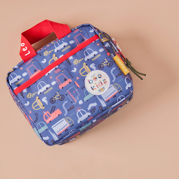 Personalised Just Bee Kids Blue Transport Lunch Bag