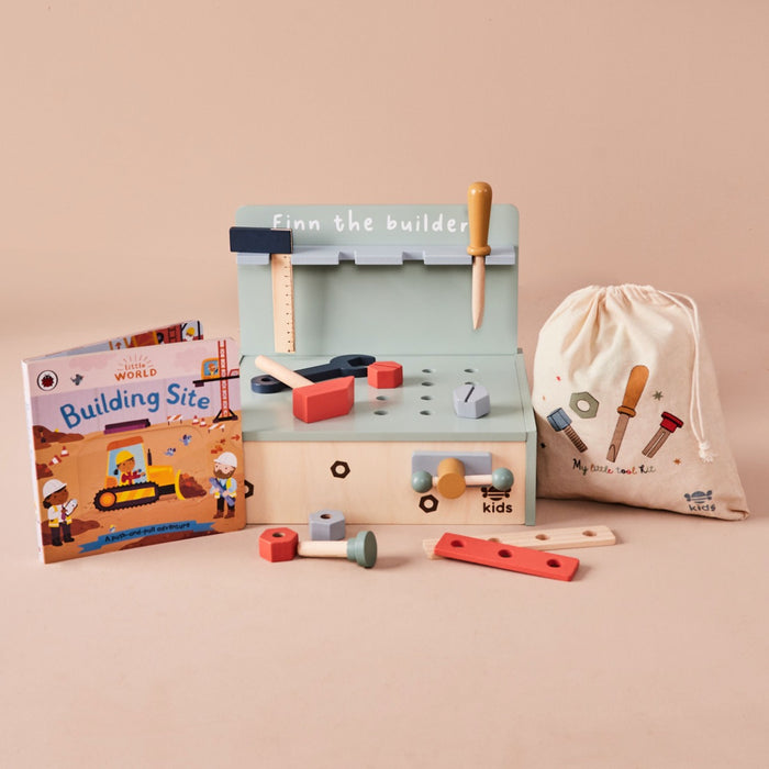 Personalised Just Bee Kids Little Builder Read & Play Gift Set