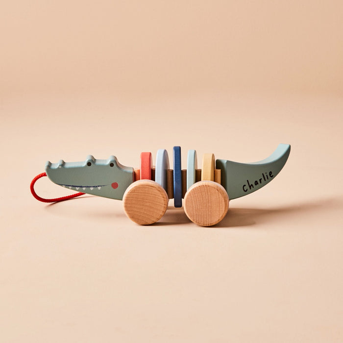 Personalised Just Bee Kids Wooden Crocodile Pull Along Toy FSC®
