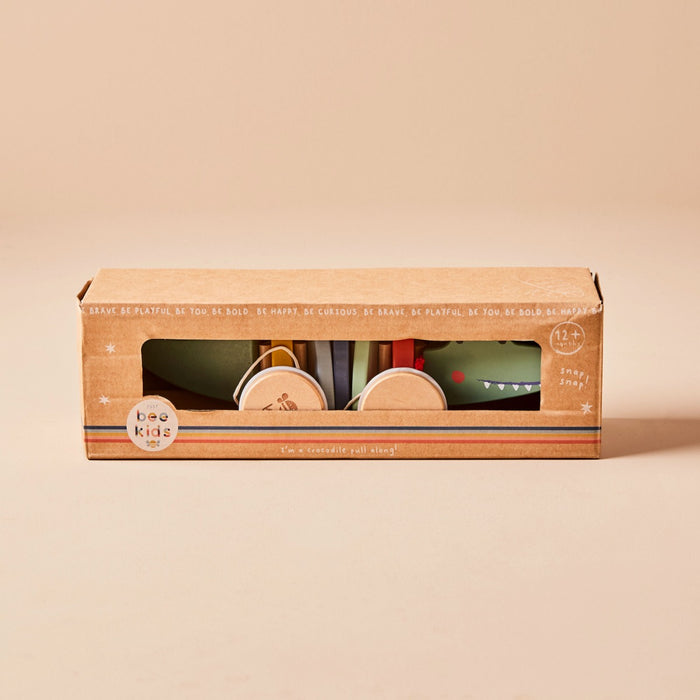 Personalised Just Bee Kids Wooden Crocodile Pull Along Toy FSC®
