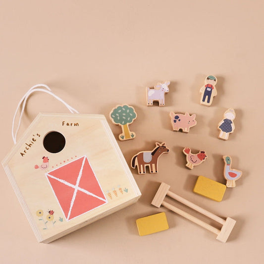 Personalised Just Bee Kids Wooden Farm House with Dolls FSC®