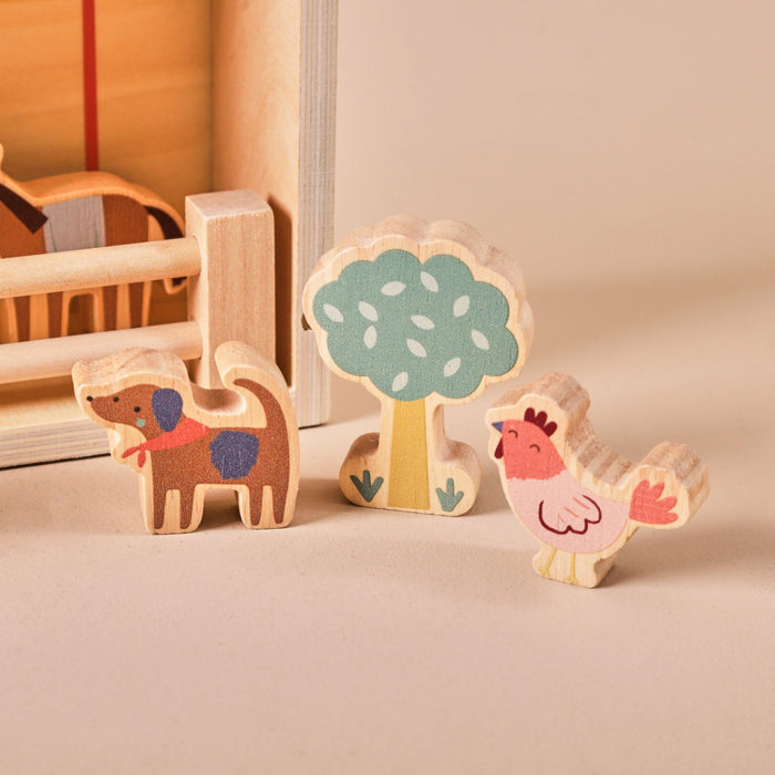 Personalised Just Bee Kids Wooden Farm House with Dolls FSC®