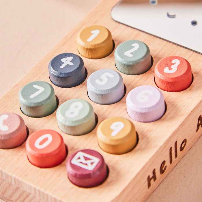 Personalised Just Bee Kids Wooden Phone & Keys Toy Set