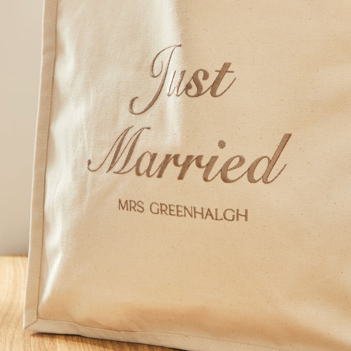 Personalised Just Married Tote Bag