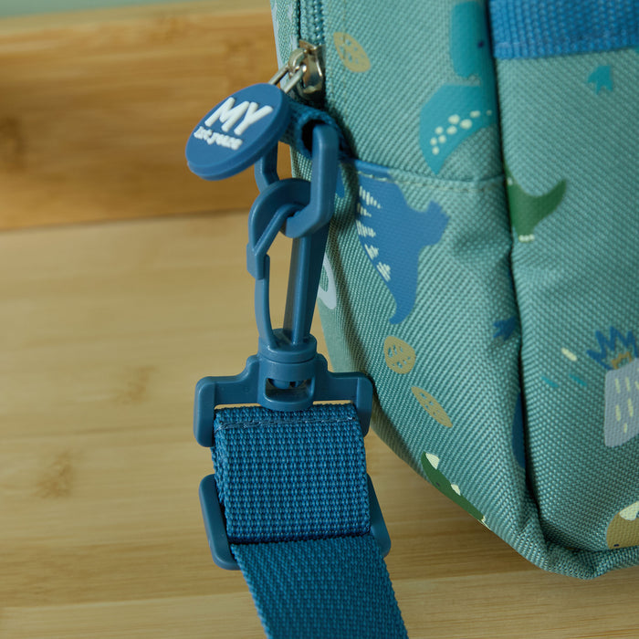Personalised Khaki Dino Boxy Lunchbag