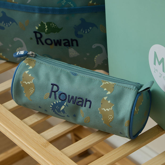 Personalised Khaki Dino Pencil Case