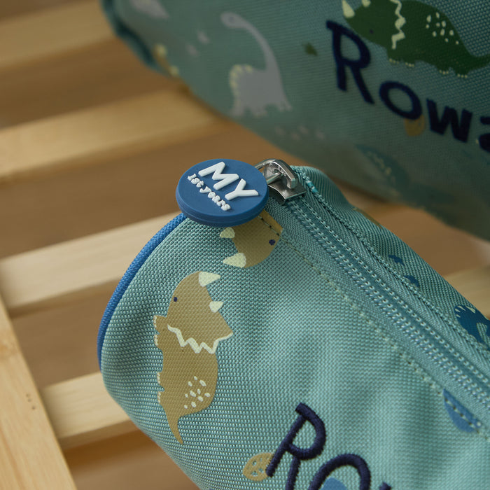 Personalised Khaki Dino Pencil Case