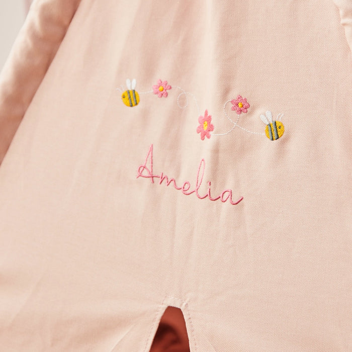 Personalised Kids Concept Bumblebee Embroidered Pink Tent