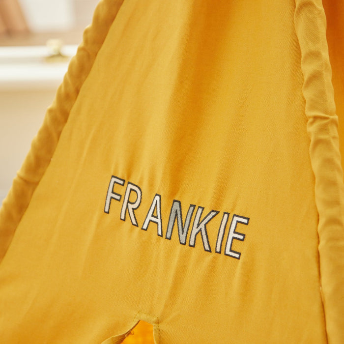 Personalised Kids Concept Letter Patch Embroidered Yellow Tent