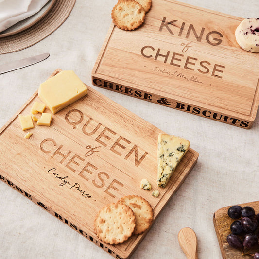 Personalised King or Queen of Cheese Wooden Cheese Board by Made Yours