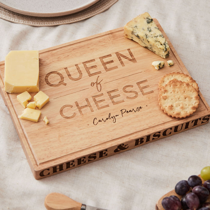Personalised King or Queen of Cheese Wooden Cheese Board by Made Yours