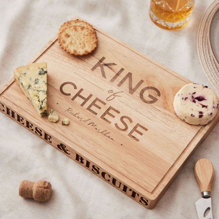 Personalised King or Queen of Cheese Wooden Cheese Board by Made Yours