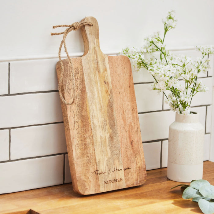 Personalised Kitchen Wooden Paddle Platter Board by Made Yours
