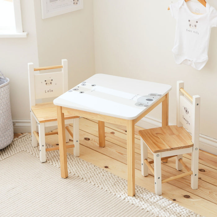 Personalised Koala & Panda Table and Chairs Set