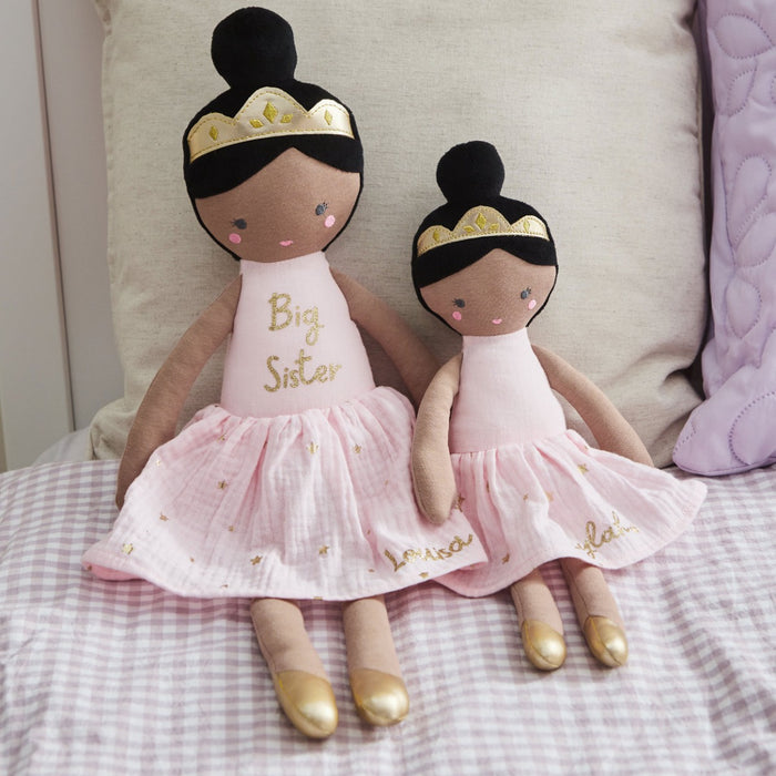 Personalised Large Ballerina Doll Dark Hair