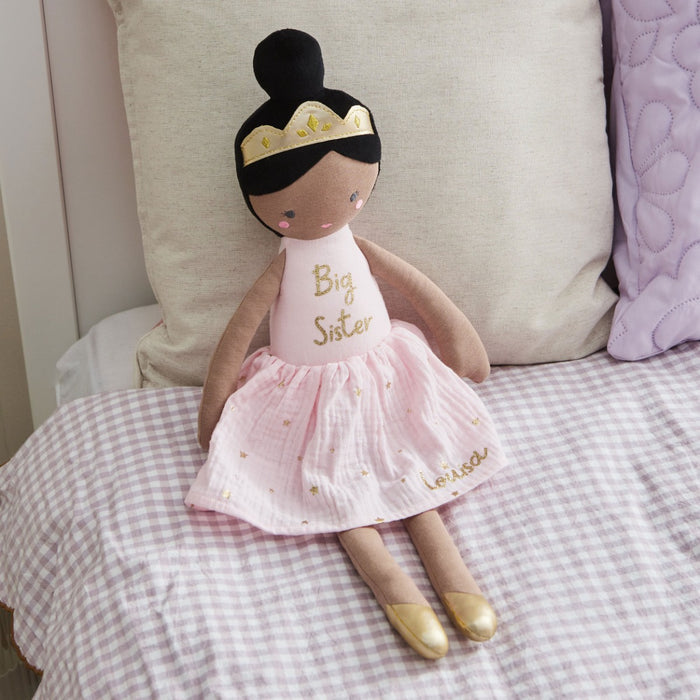 Personalised Large Ballerina Doll Dark Hair