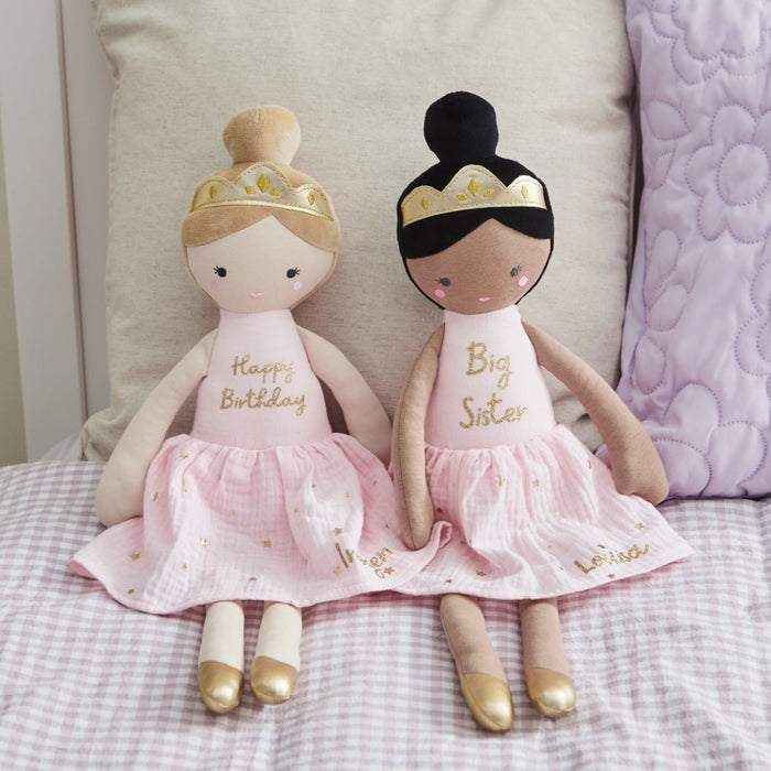 Personalised Large Ballerina Doll Dark Hair