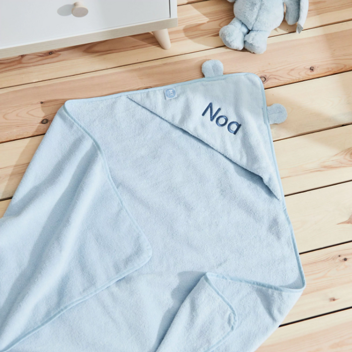 Personalised Large Blue Hooded Bath Towel