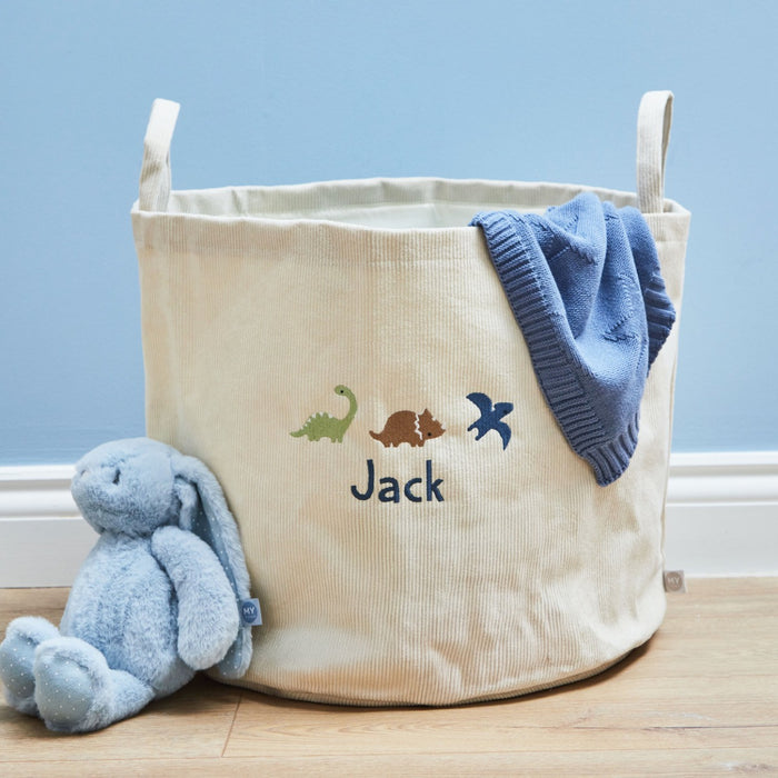 Personalised Large Ecru Dino Storage Bag