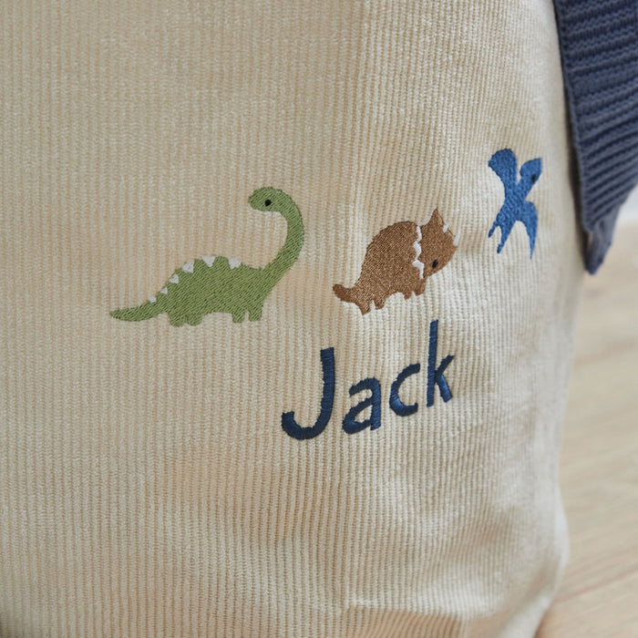 Personalised Large Ecru Dino Storage Bag