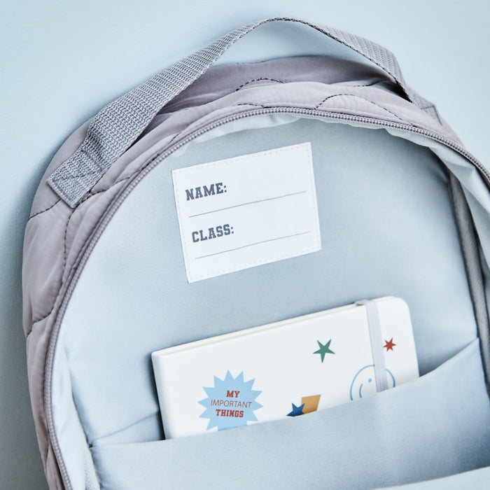 Personalised Large Grey Quilted Varsity Backpack