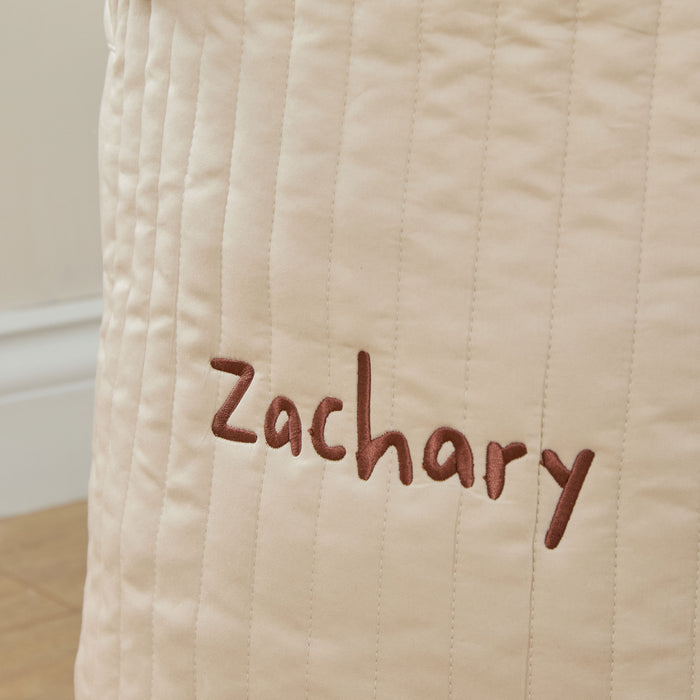 Personalised Large Neutral Stripe Storage Bag