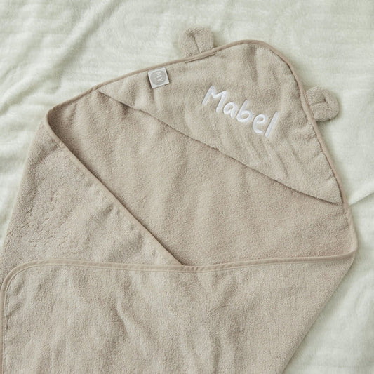 Personalised Large Oatmeal Hooded Towel