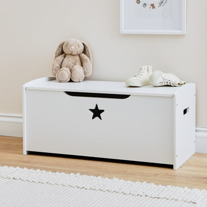 Personalised Large White Star Design Toy Box FSC®