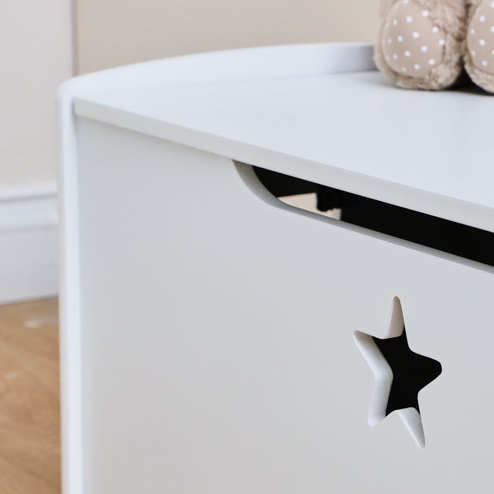 Personalised Large White Star Design Toy Box FSC®