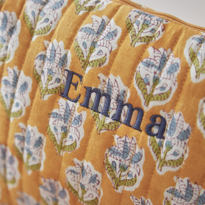 Personalised Large Yellow Cosmetic Bag