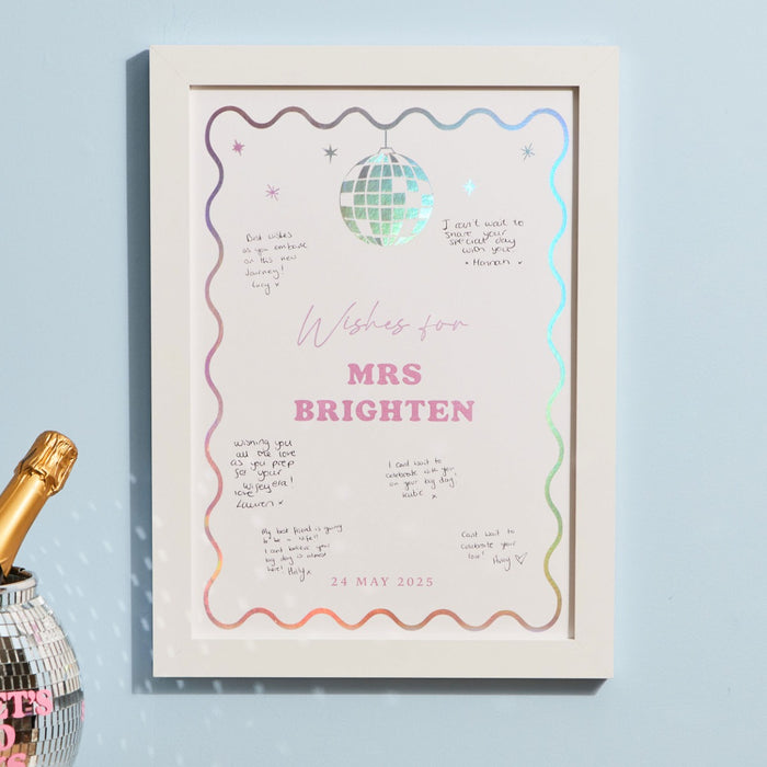 Personalised Last Disco Wishes For The Bride Print