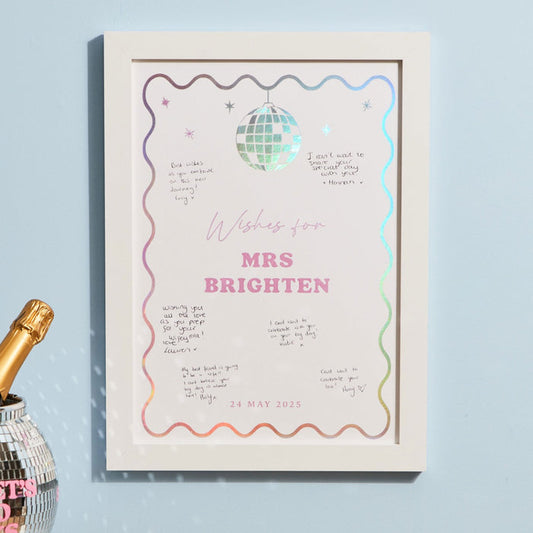 Personalised Last Disco Wishes For The Bride Print