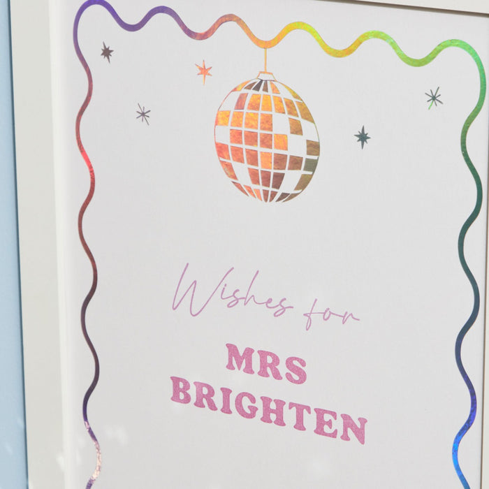 Personalised Last Disco Wishes For The Bride Print