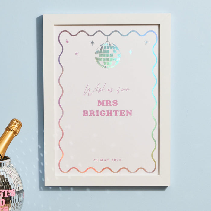 Personalised Last Disco Wishes For The Bride Print