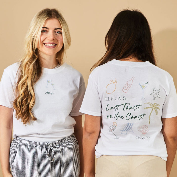Personalised Last Toast On The Coast Hen T-Shirt