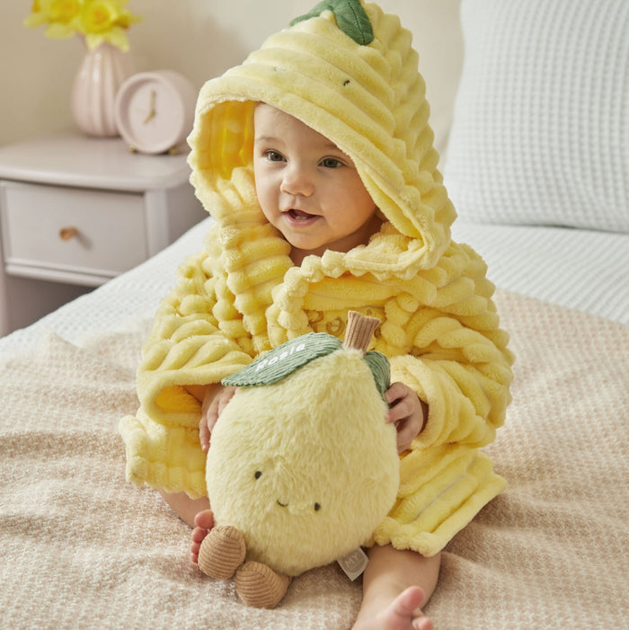 Personalised Lemon Ribbed Fleece Robe