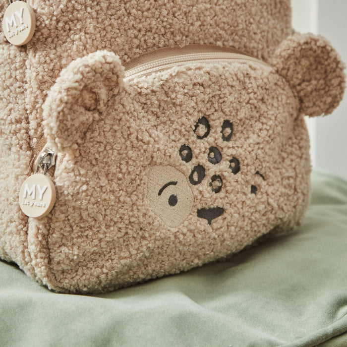 Personalised Leopard Brown Little Cub Borg Backpack