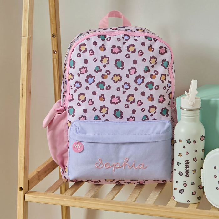 Personalised Leopard Print Big Backpack
