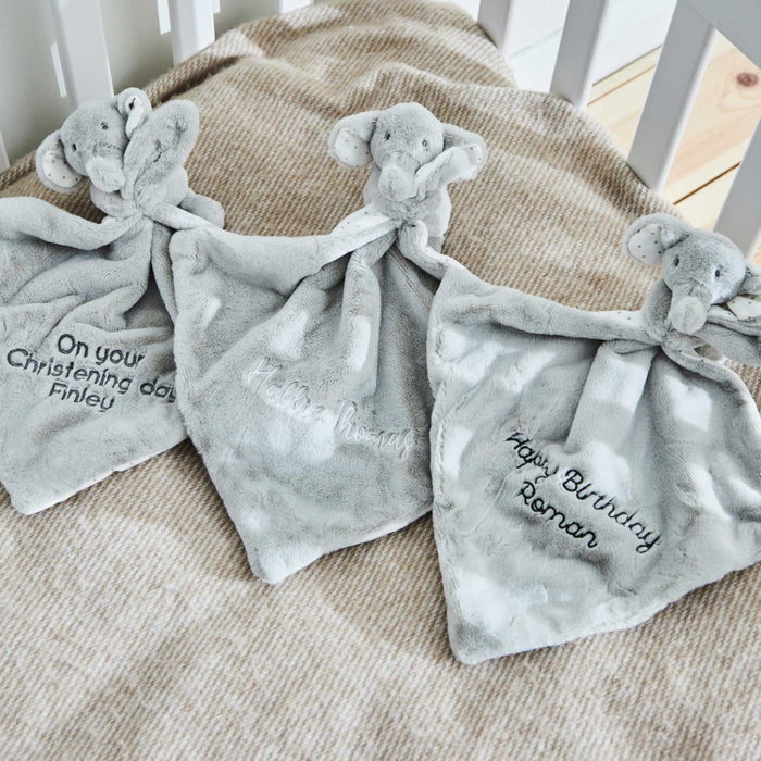 Personalised Light Grey Elephant Comforter