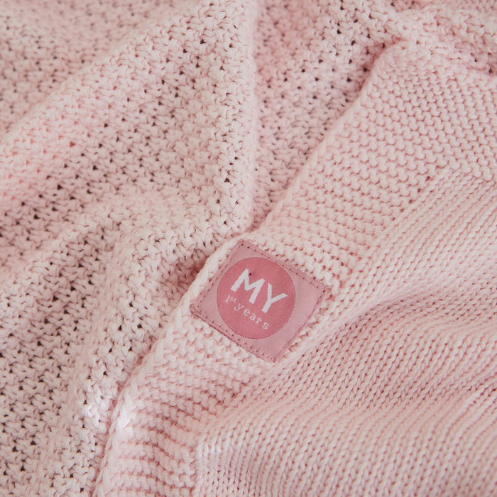 Personalised Light Pink Birthdate Baby Shawl