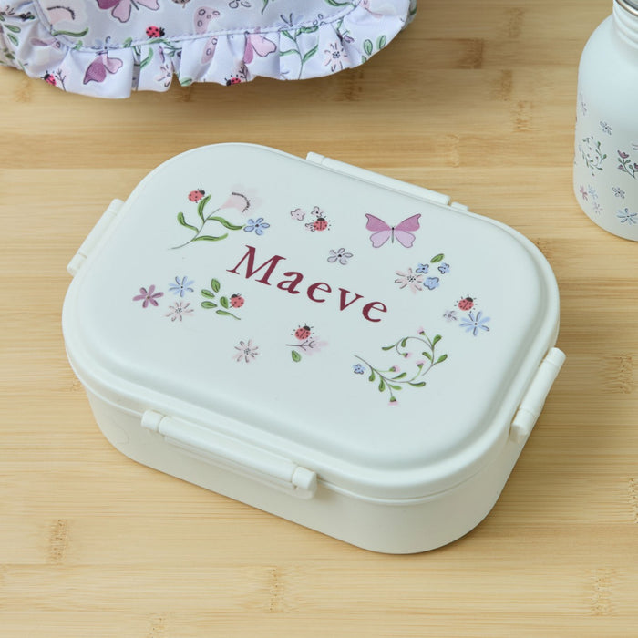 Personalised Lilac Floral Print Lunchbox