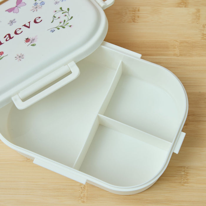 Personalised Lilac Floral Print Lunchbox