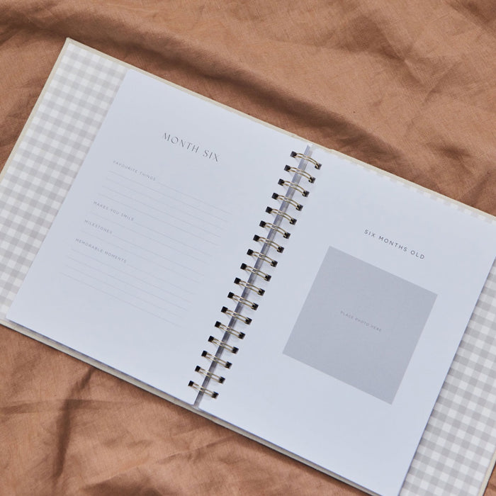 Personalised Linen Baby Journal Record Keepsake Book