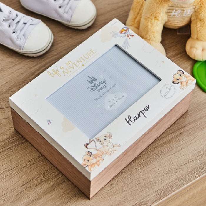 Personalised Lion King Wooden Photo Keepsake Box